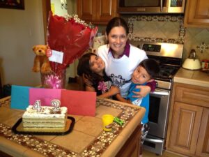 Adriana Martinez with her kids